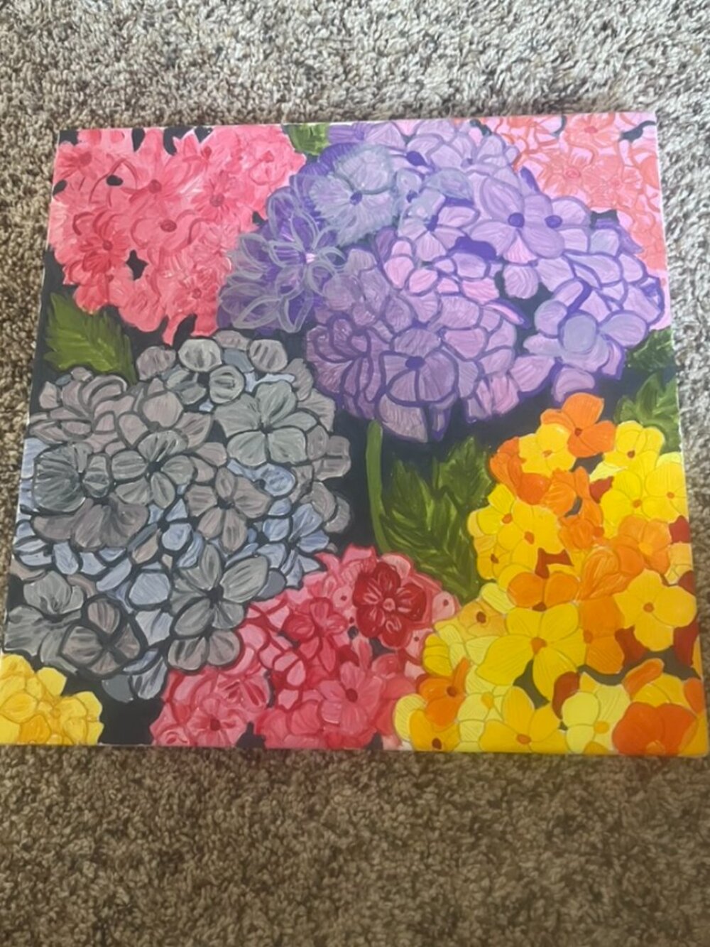 Floral printed painting.